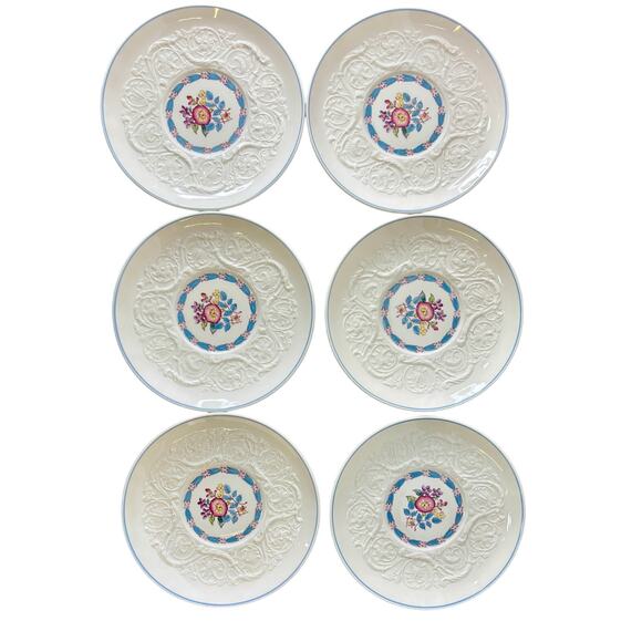 Wedgewood Patrician China Morning Glory Saucers for Cream Soup Bowls 7" Lot of 6 - Picture 3 of 4